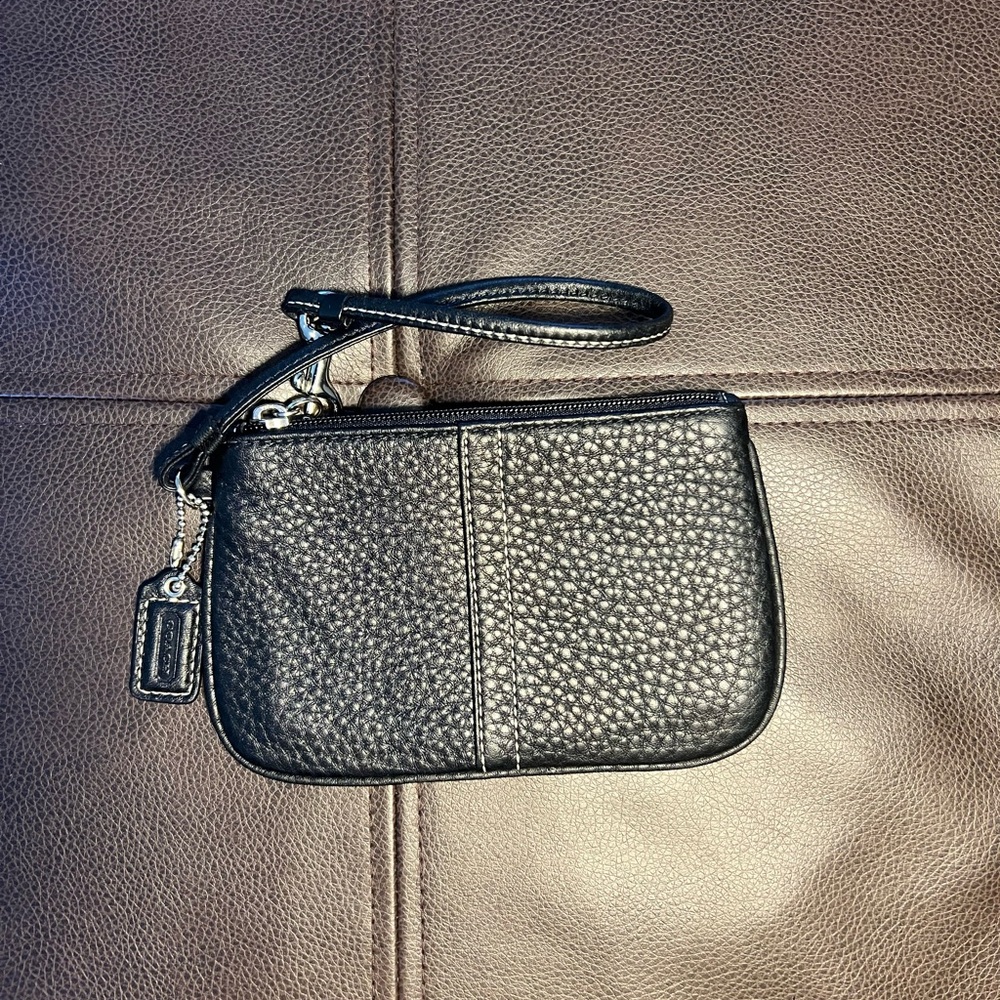 Coach Soft Pebble Leather Wristlet F42389